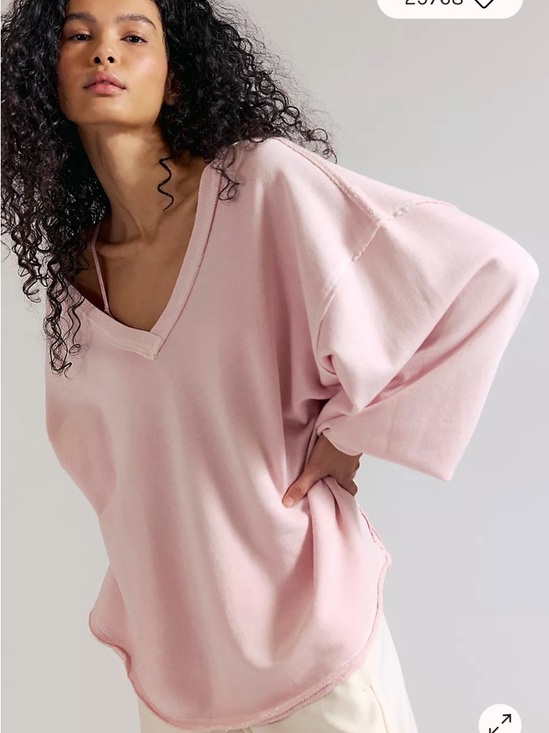 Free People Tops - NWOT Free People We The Free Venice V-Neck Sweatshirt in Lilac Bloom Size Large